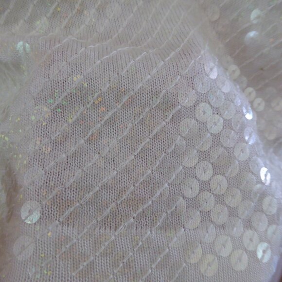 LA BREA Off White Knit Sequin Cami Sleeveless Stretchy Top S EUC - Picture 4 of 9